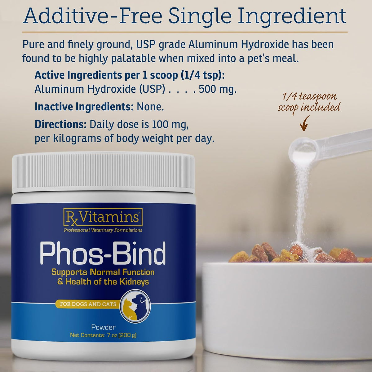 Rx Vitamins Phos-Bind - Kidney Support Supplement Powder for Cats & Dogs - 200g - görsel 6