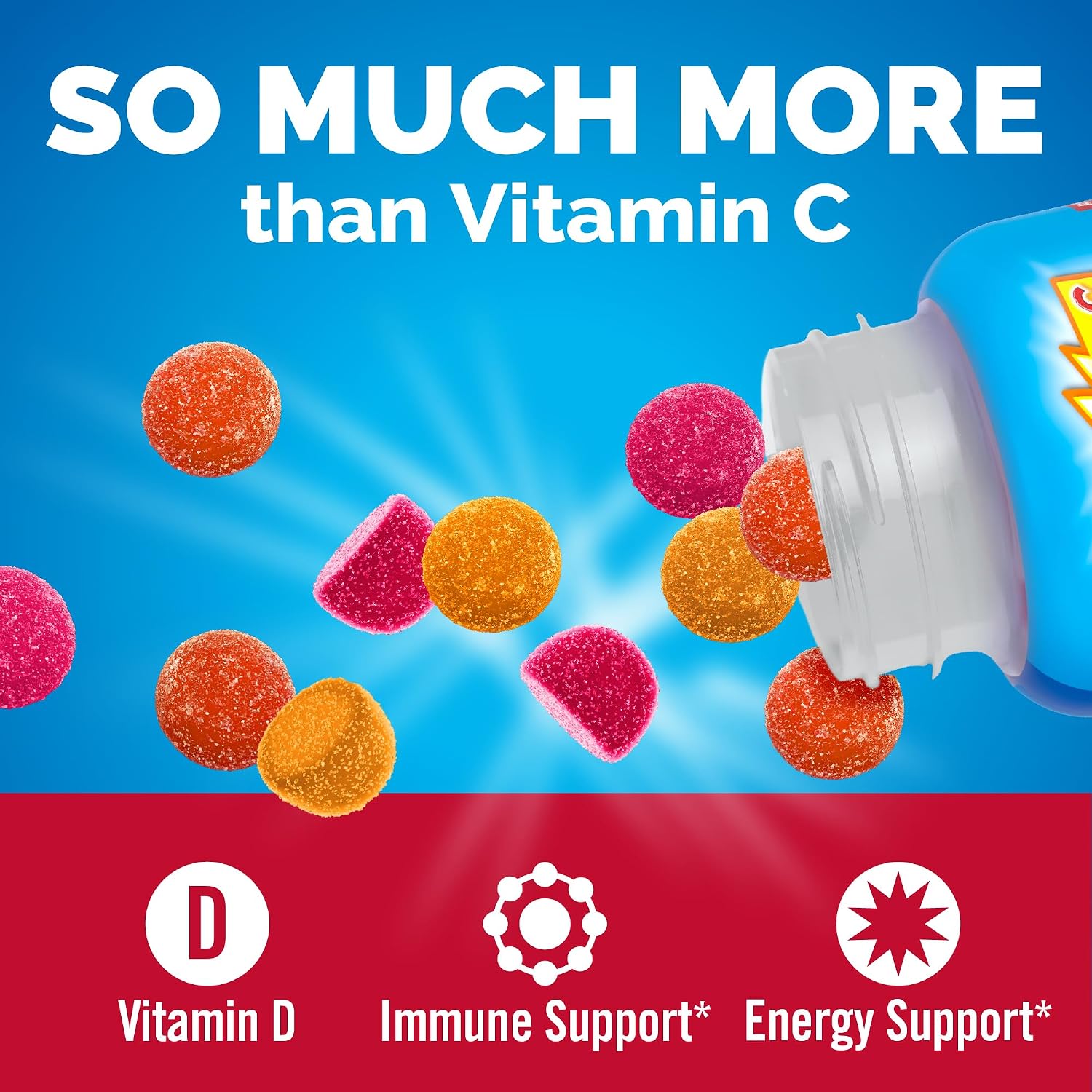 Emergen-C Kidz Immune+ Vitamin C Gummies, Fun-Tastic Fruit, 44 Count - görsel 2