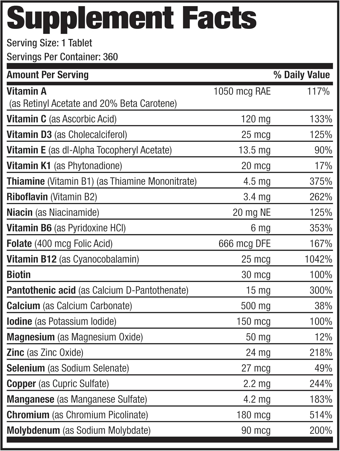 Bronson Once Daily Women’s 50+ Complete Multivitamin and Multimineral, 360 Tablets - görsel 6