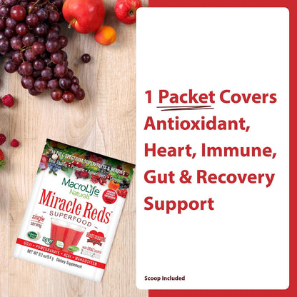 MacroLife Naturals Miracle Reds Superfood Powder - 12 Sachets – Image 3