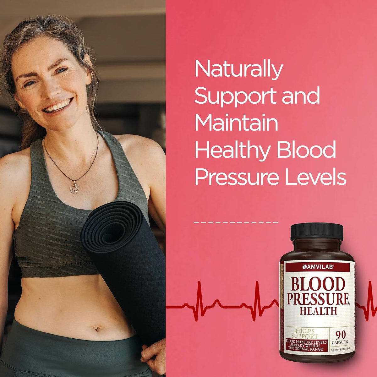 AMVILAB Blood Pressure Health – Support for Normal Blood Pressure Levels – 90 Capsules - görsel 4