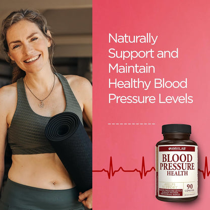 AMVILAB Blood Pressure Health – Support for Normal Blood Pressure Levels – 90 Capsules