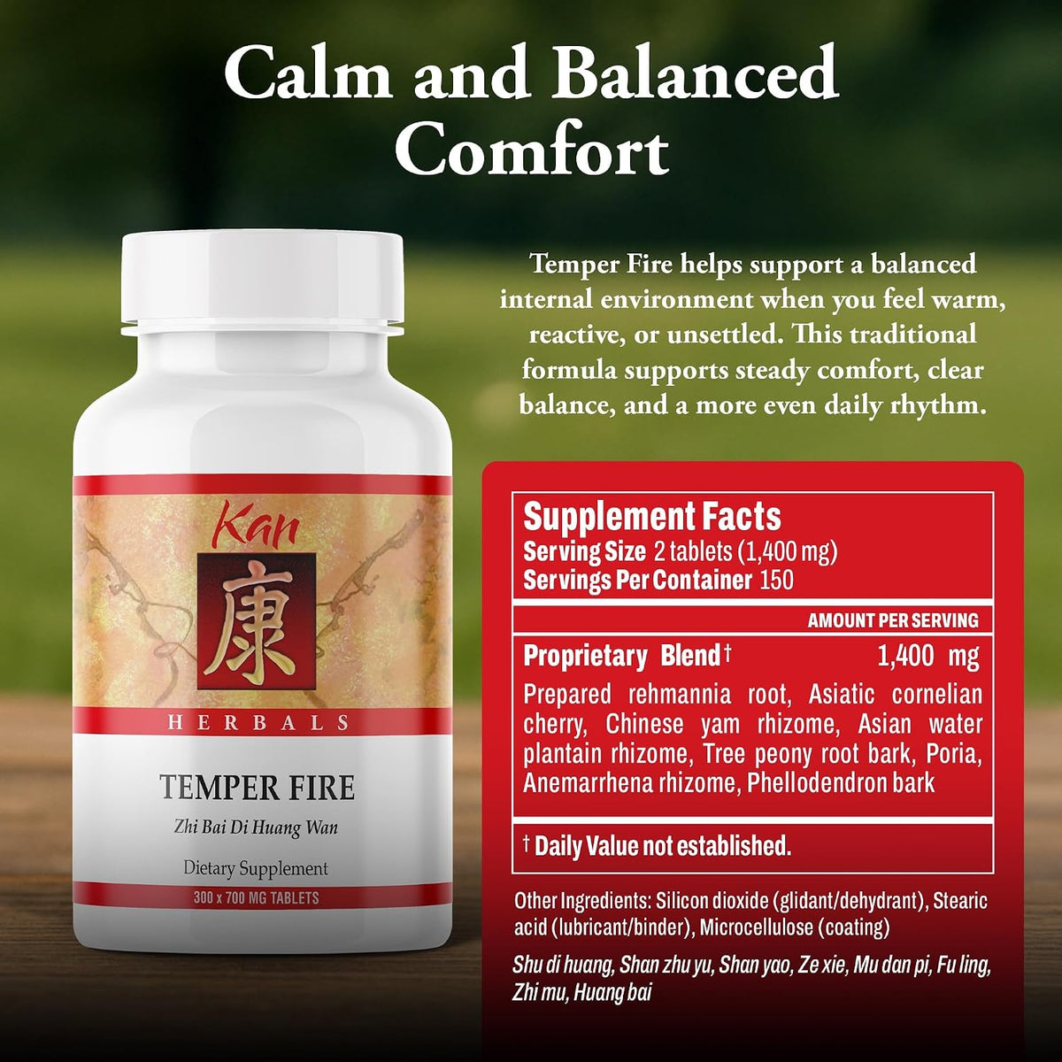 Kan Herbs - Temper Fire 300 Tablets - görsel 3