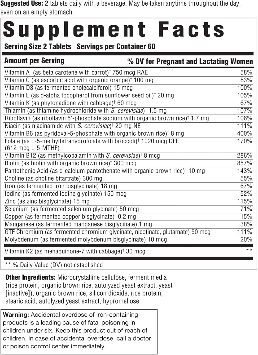 INNATE Response Formulae Baby & Me Multivitamin - Antenatal & Postnatal Vitamins with Methylfolate, Choline, Iron, Vitamin D3, B12 - Non-GM, Vegetarian - 120 Tablets - görsel 2