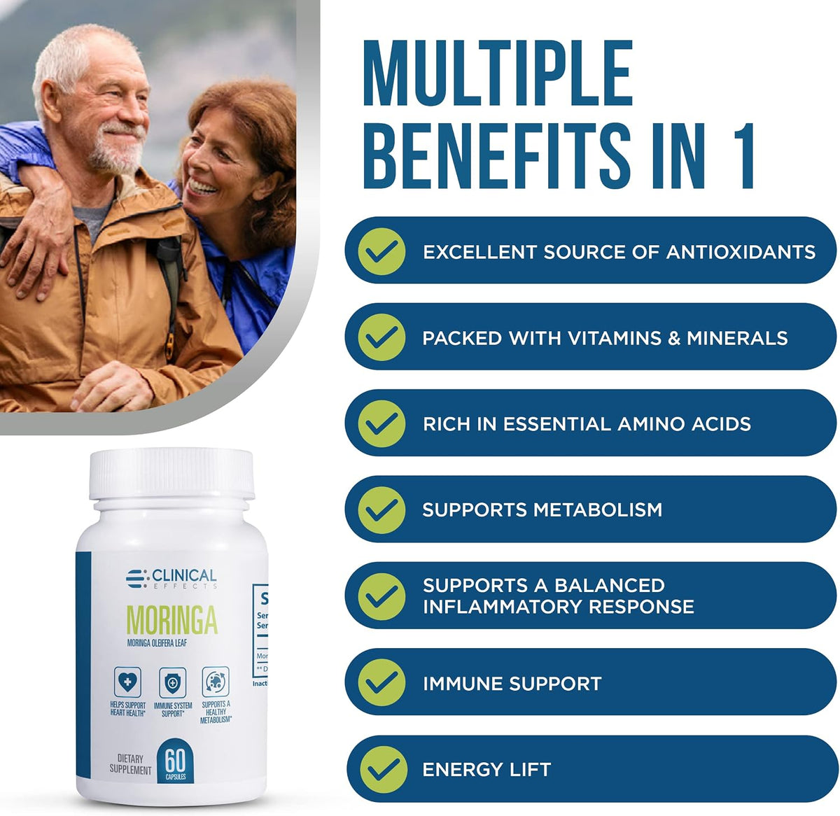 Clinical Effects Moringa Oleifera 800mg Capsules – Heart, Joint, Energy & Immune Support Supplement (60 Capsules) - görsel 4