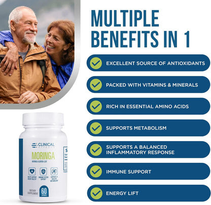 Clinical Effects Moringa Oleifera 800mg Capsules – Heart, Joint, Energy & Immune Support Supplement (60 Capsules)