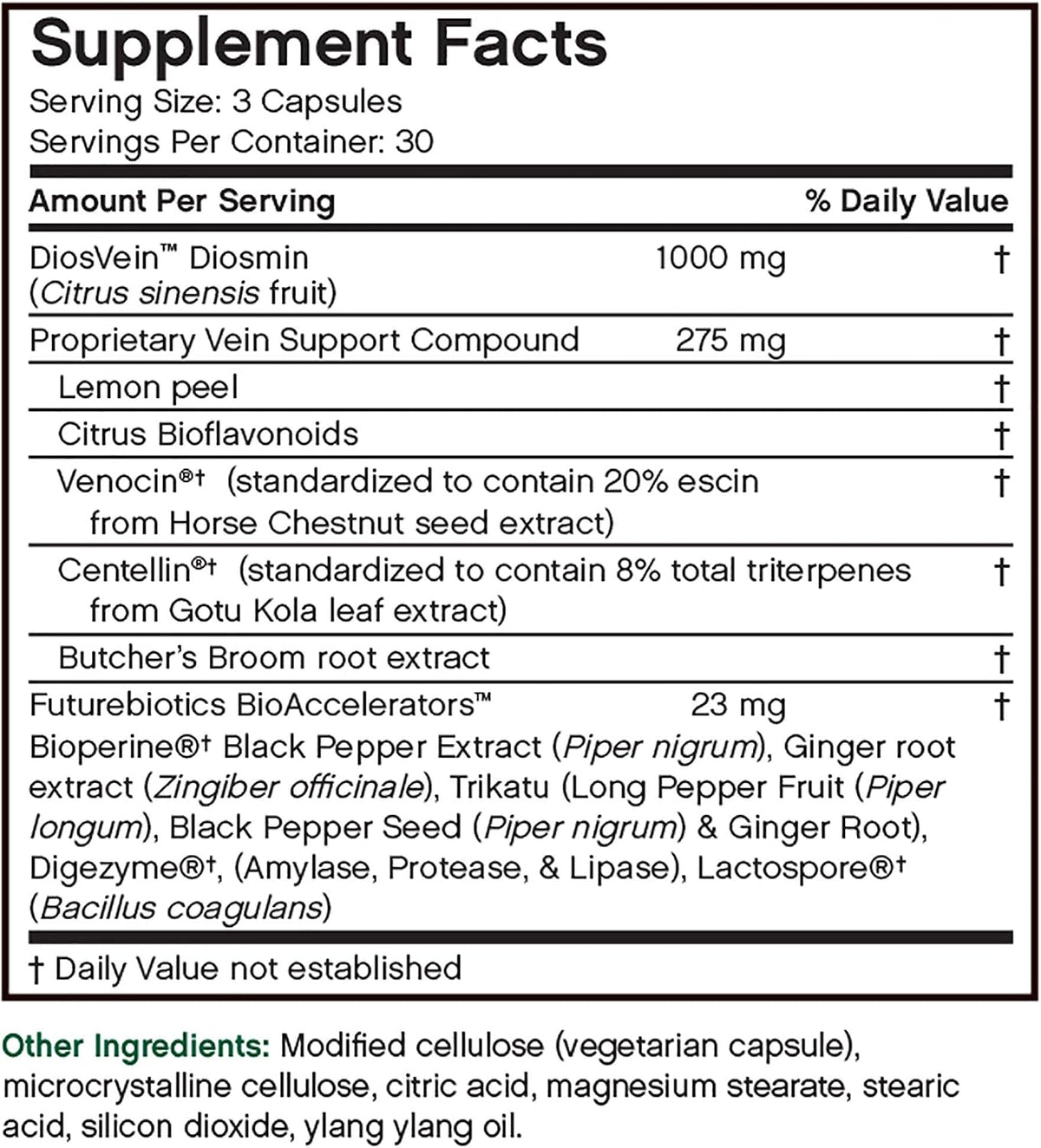 Futurebiotics VeinFactors – 90 Vegetarian Capsules – Venous Support Supplement - görsel 7