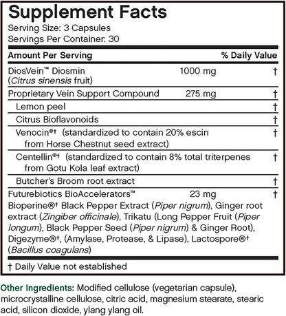 Futurebiotics VeinFactors – 90 Vegetarian Capsules – Venous Support Supplement