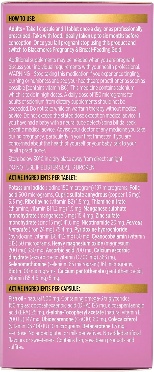 Blackmores Conceive Well Gold 28 Tablets + 28 Capsules - görsel 3