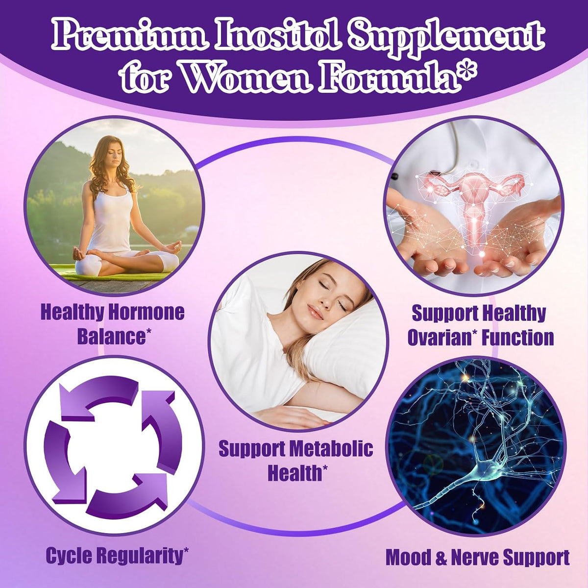 Myo-Inositol & D-Chiro Inositol Supplement for Women - 40:1 Ratio - Supports Hormone Balance & Ovarian Health - with Organic Chaste Tree Berry, Ceylon Cinnamon for Cycle Regulation, Mood & Nerve Function - görsel 4