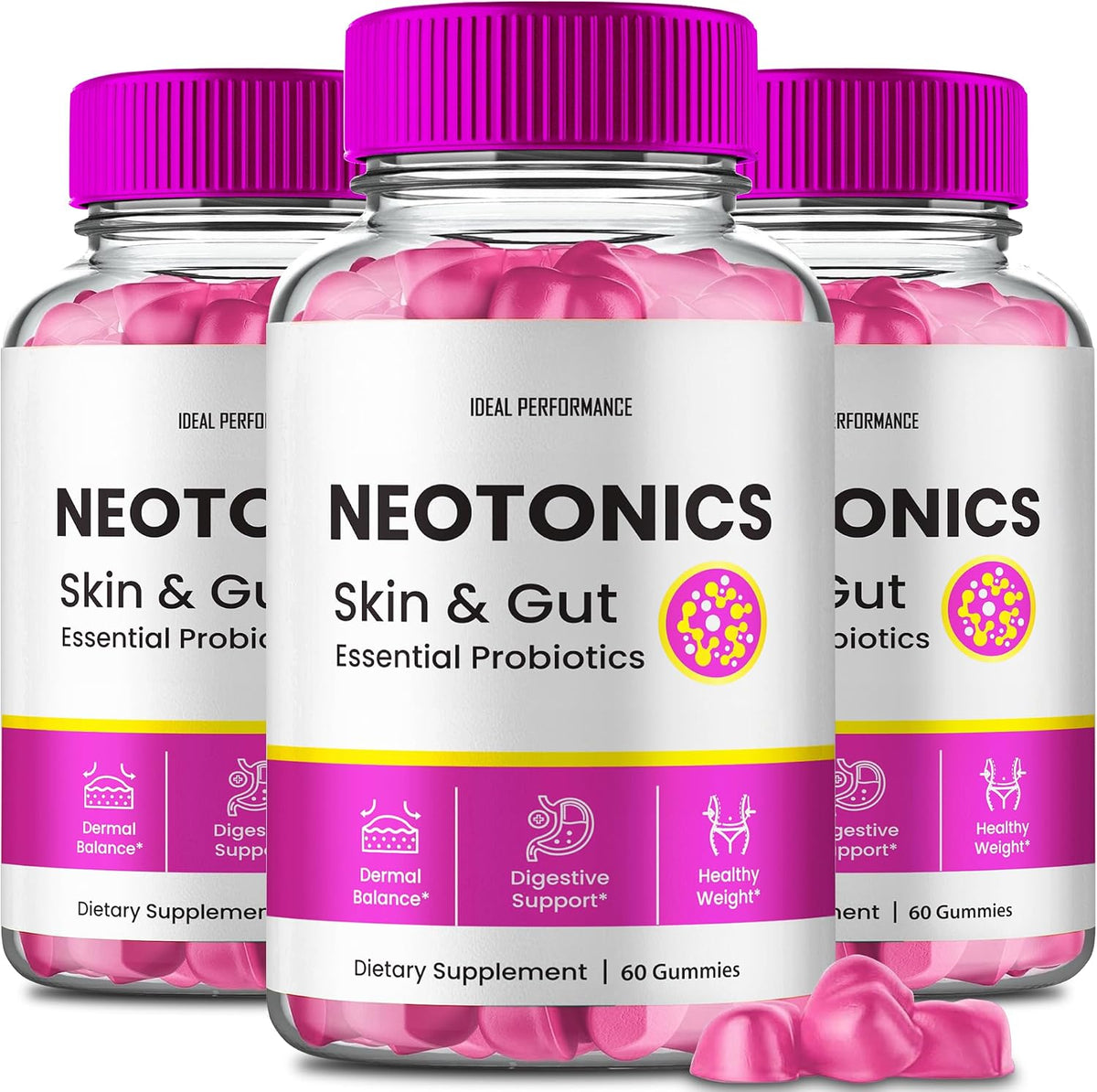 Neotonics Skin and Gut Gummies (3 Pack) - görsel 1