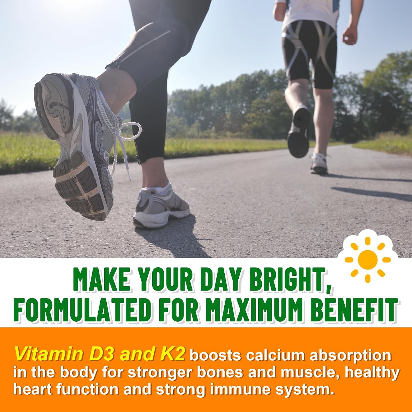Vitamin D3 K2 10000iu 3 Month Supply for Healthy Muscle Function, Bone Health and Immune Support, Gluten-free, 90 Soft gel capsules - görsel 4
