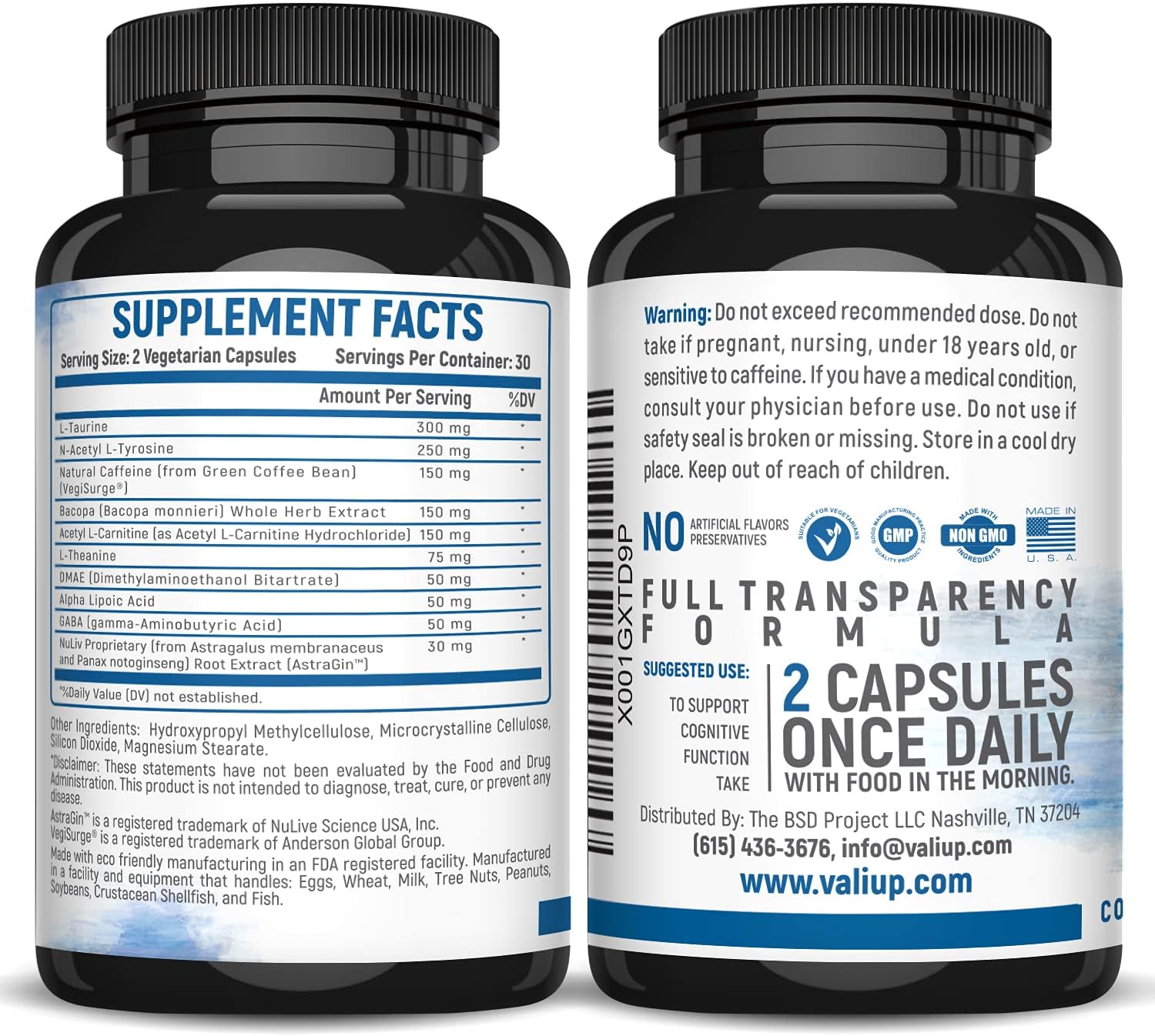 VALI Neuro Force Brain Booster Supplement - Nootropic for Focus, Memory, Clarity & Energy - 60 Veggie Capsules - görsel 8