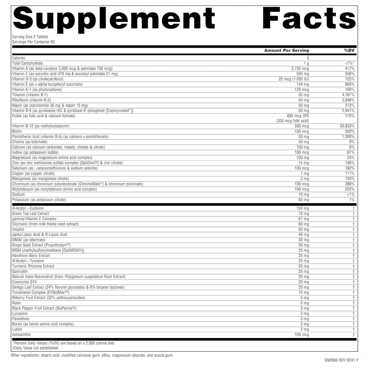 Source Naturals Life Force Multiple Iron Free Daily Multivitamin - High Strength Essential Vitamins, Minerals and Antioxidants - 120 Tablets - görsel 2