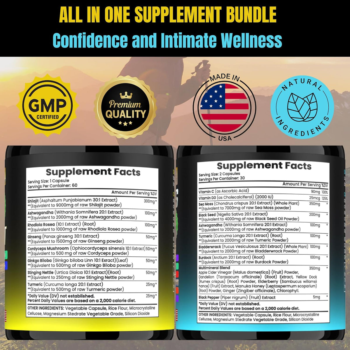 TM NATURALS Sea Moss Black Seed Oil Ashwagandha Ginger Capsules - 240 Capsules - görsel 7