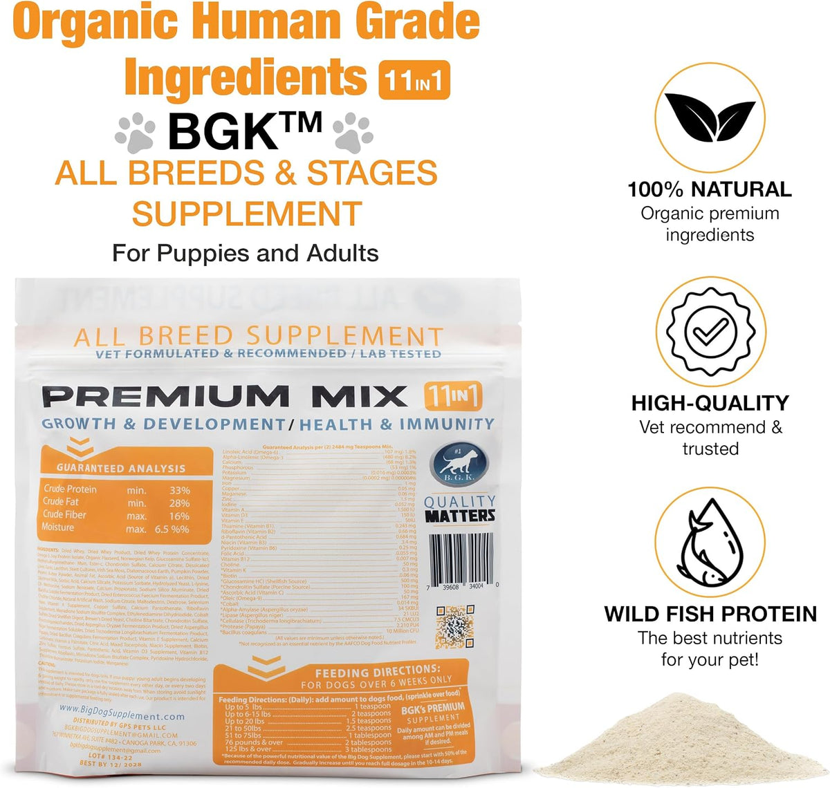 BGK Premium Mix Dog Multivitamin Powder (All Ages & Breeds) - görsel 2