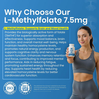 LifeStrength L-Methylfolate 7.5mg – 90 Capsules, Optimised & Highly Bioactive Methyl Folate Supplement
