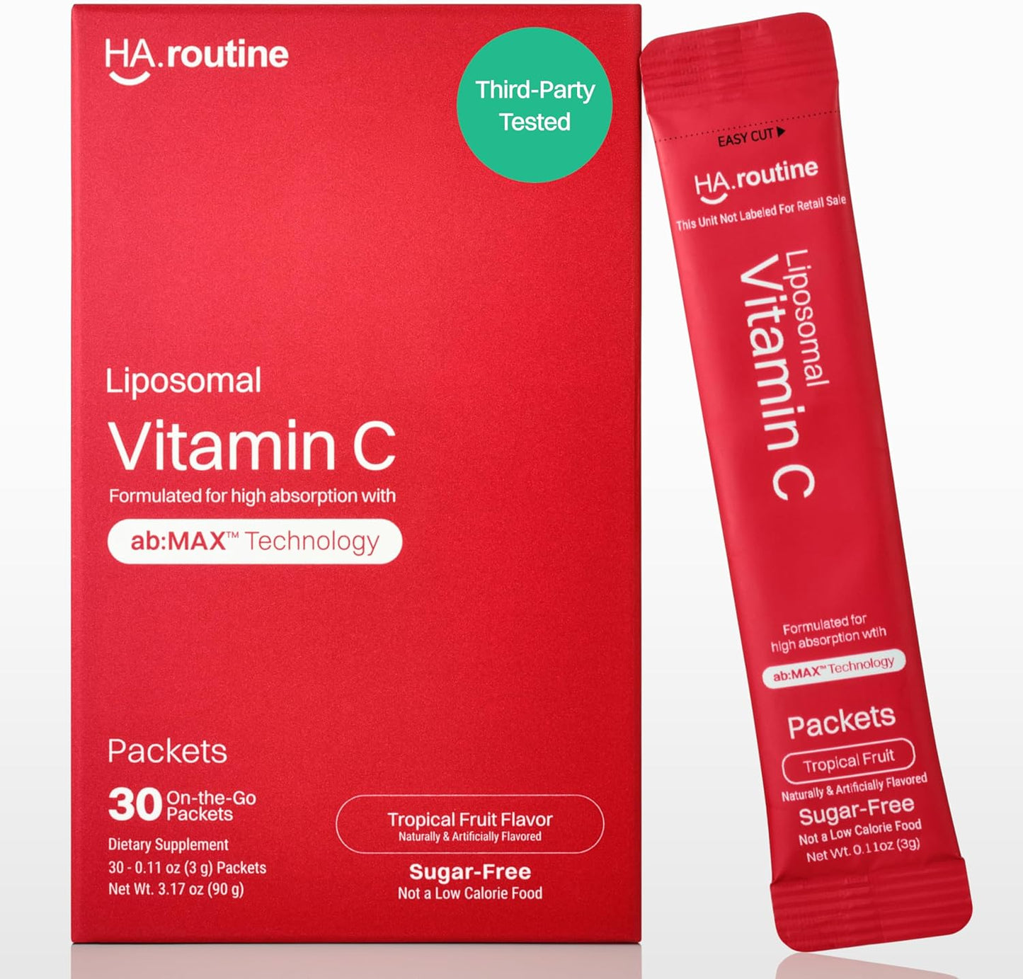 Haroutine Liposomal Vitamin C Powder Sachets - 500 mg per Sachet, Sugar-Free Tropical Fruit, 30 Count - görsel 1