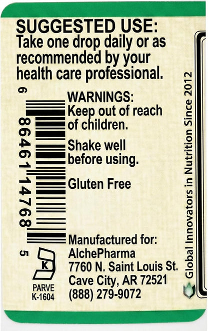 AlchePharma Folinic Acid Liquid - 667 mcg DFE (400 mcg Folinic Acid), 800 Servings