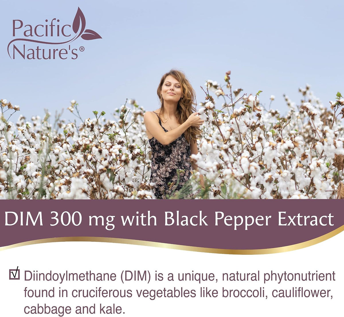 Pacific Nature's DIM 300mg with Black Pepper (90 Capsules) - Diindolylmethane Food Supplement for Hormone Health - görsel 6