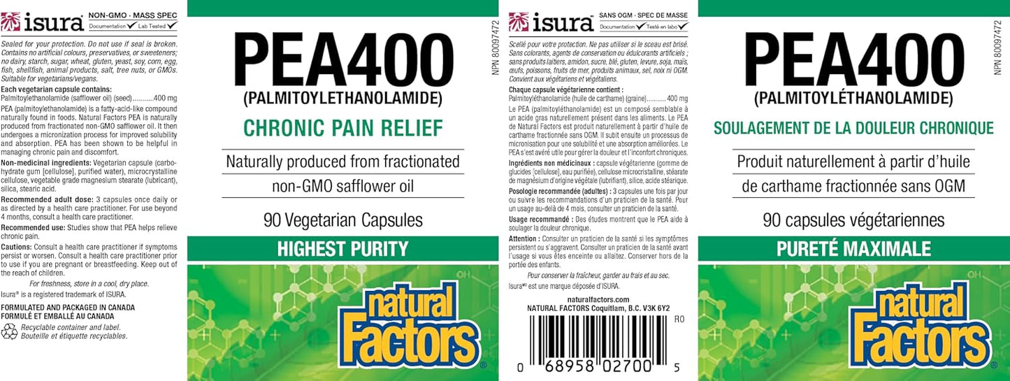 Natural Factors PEA400 – Pure Palmitoylethanolamide for Nervous System Support – 90 Capsules - görsel 7