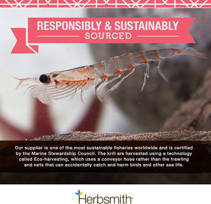 Herbsmith Pure Krill - Wild-Caught Antarctic Krill - Single Ingredient - Astaxanthin for Dogs - Ready-to-Uses Omega 3s - 150g