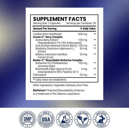 Research Verified Cholestrax - Berberine, Lecithin, Berry Complex - 60 Capsules