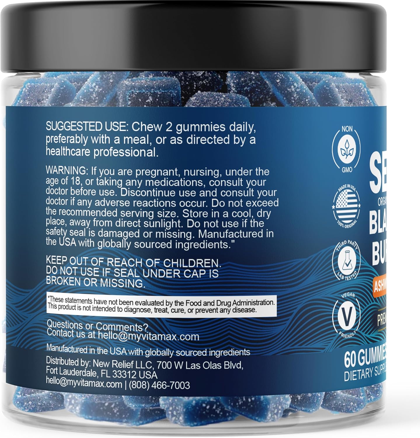 Vitamax Irish Sea Moss Gummies – Multi-Mineral Supplement with Sea Moss, Bladderwrack, Ashwagandha, Burdock Root & ACV – 60ct - görsel 5