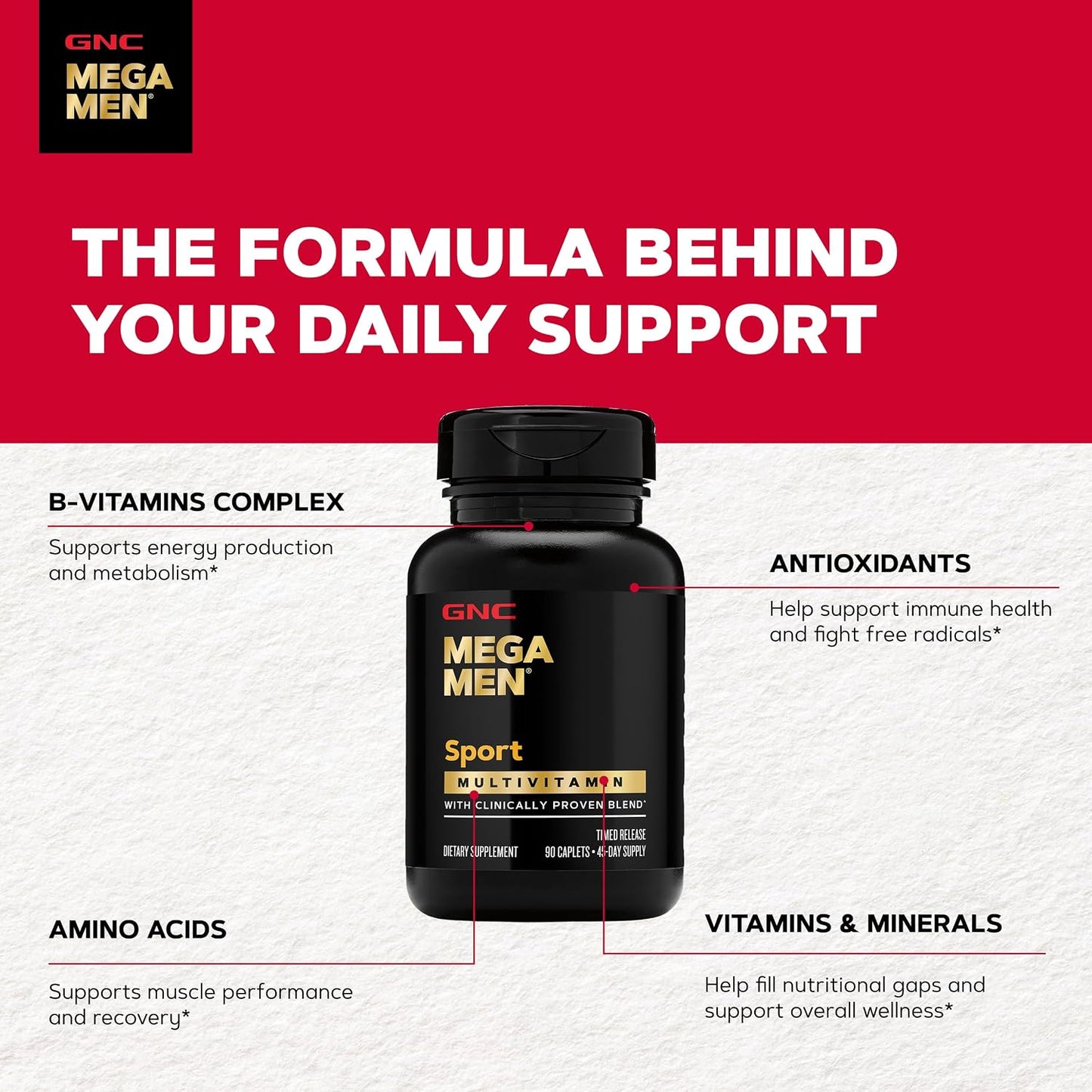 GNC Mega Men Sport Multivitamin for Men - 90 Tablets - görsel 5