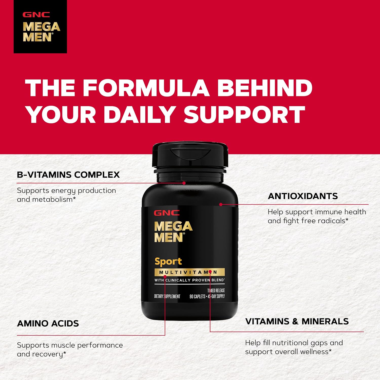 GNC Mega Men Sport Multivitamin for Men - 90 Tablets - görsel 5