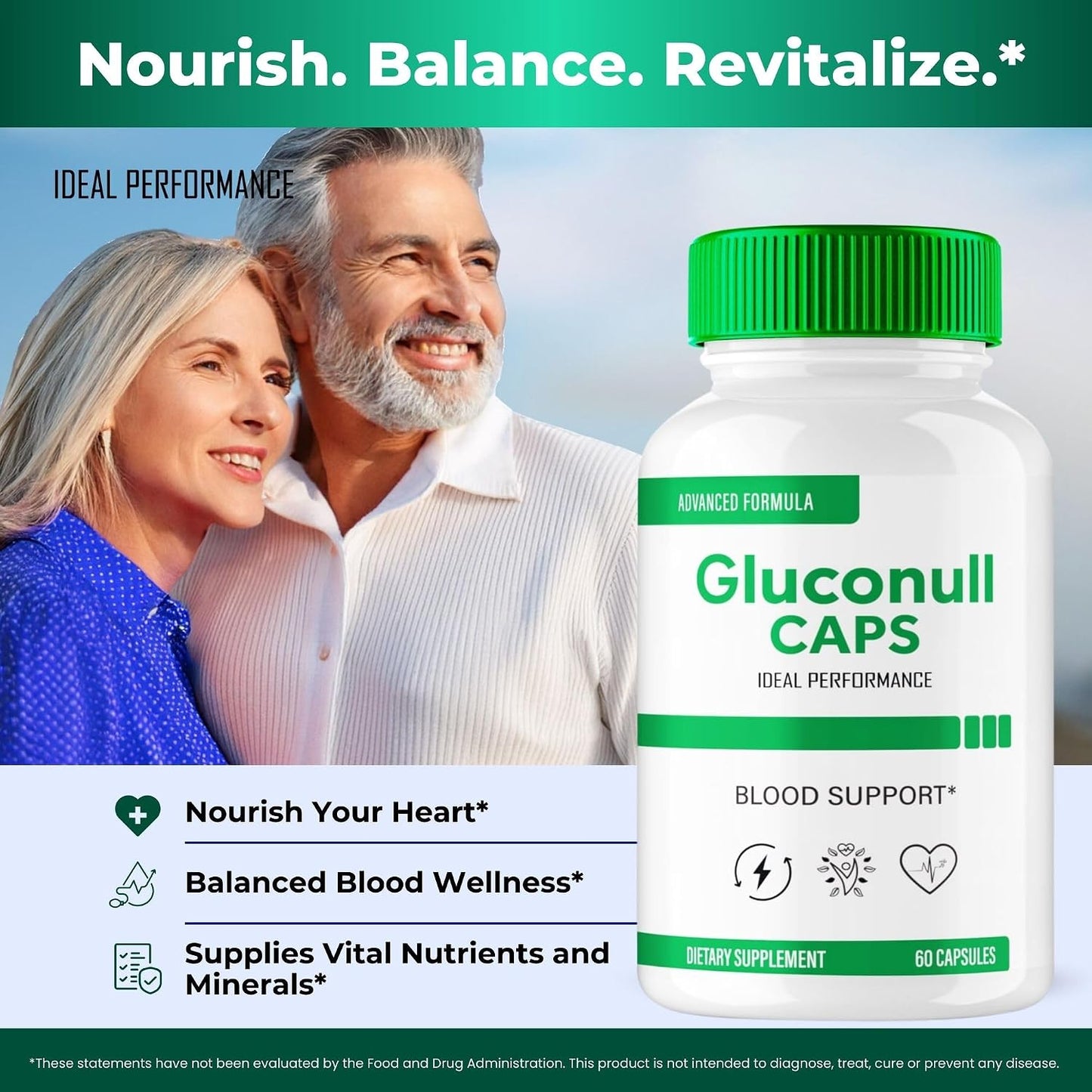 Gluconull Capsules, Maximum Strength All-Natural Overall Health Supplement - 2 Pack - görsel 5