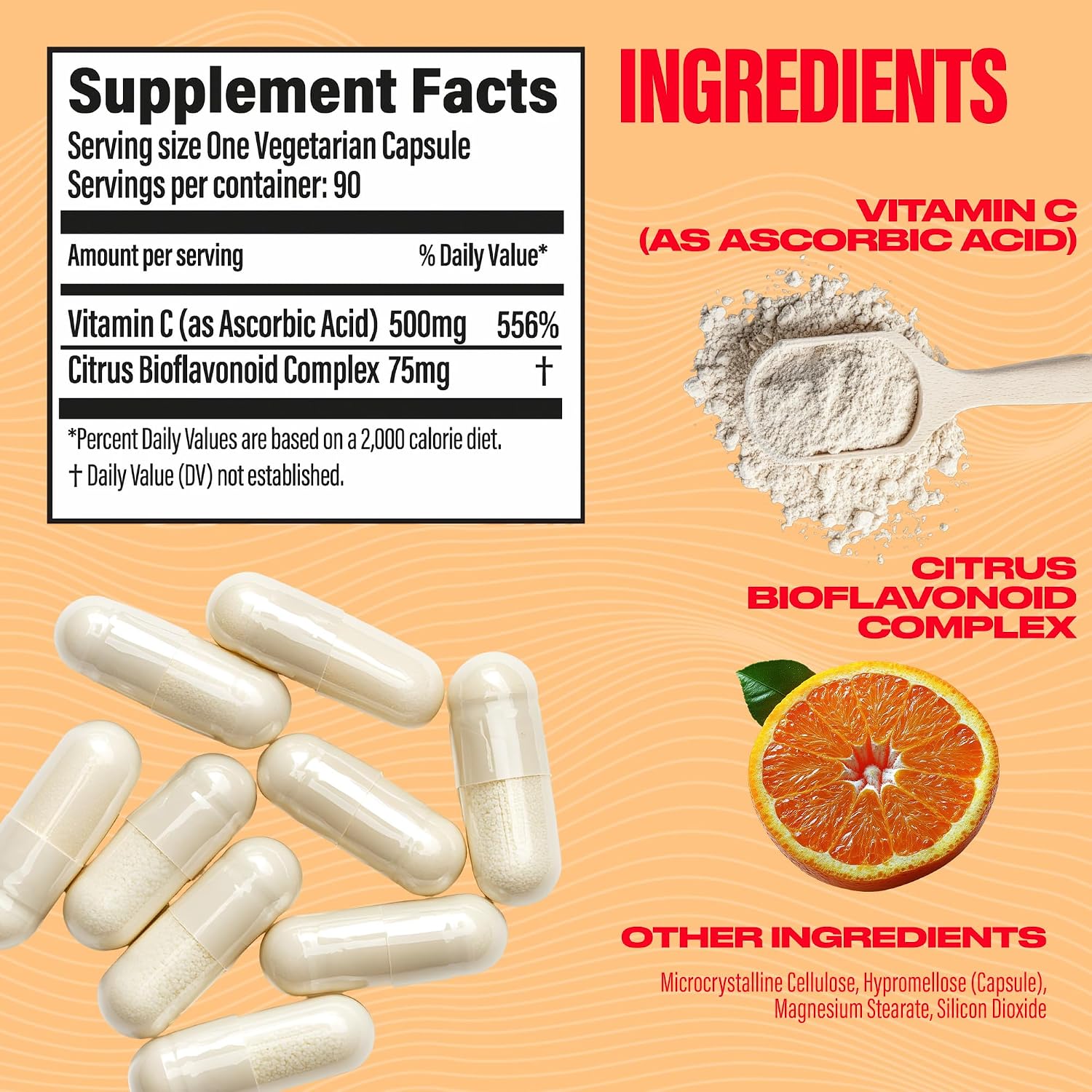 BUBS Naturals BUBS Boost Vitamin C with Bioflavonoids - 90 Capsules - görsel 2