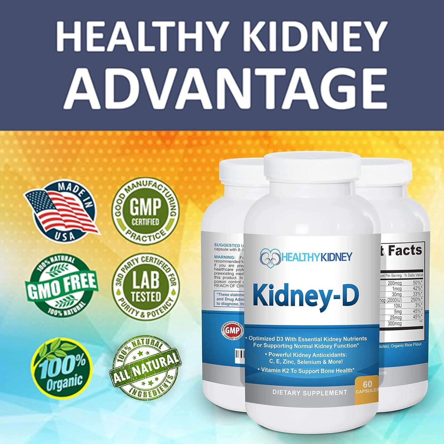 Kidney-D Supplement | Vitamin D3 with 7 Nutrients for Kidney Support - görsel 7