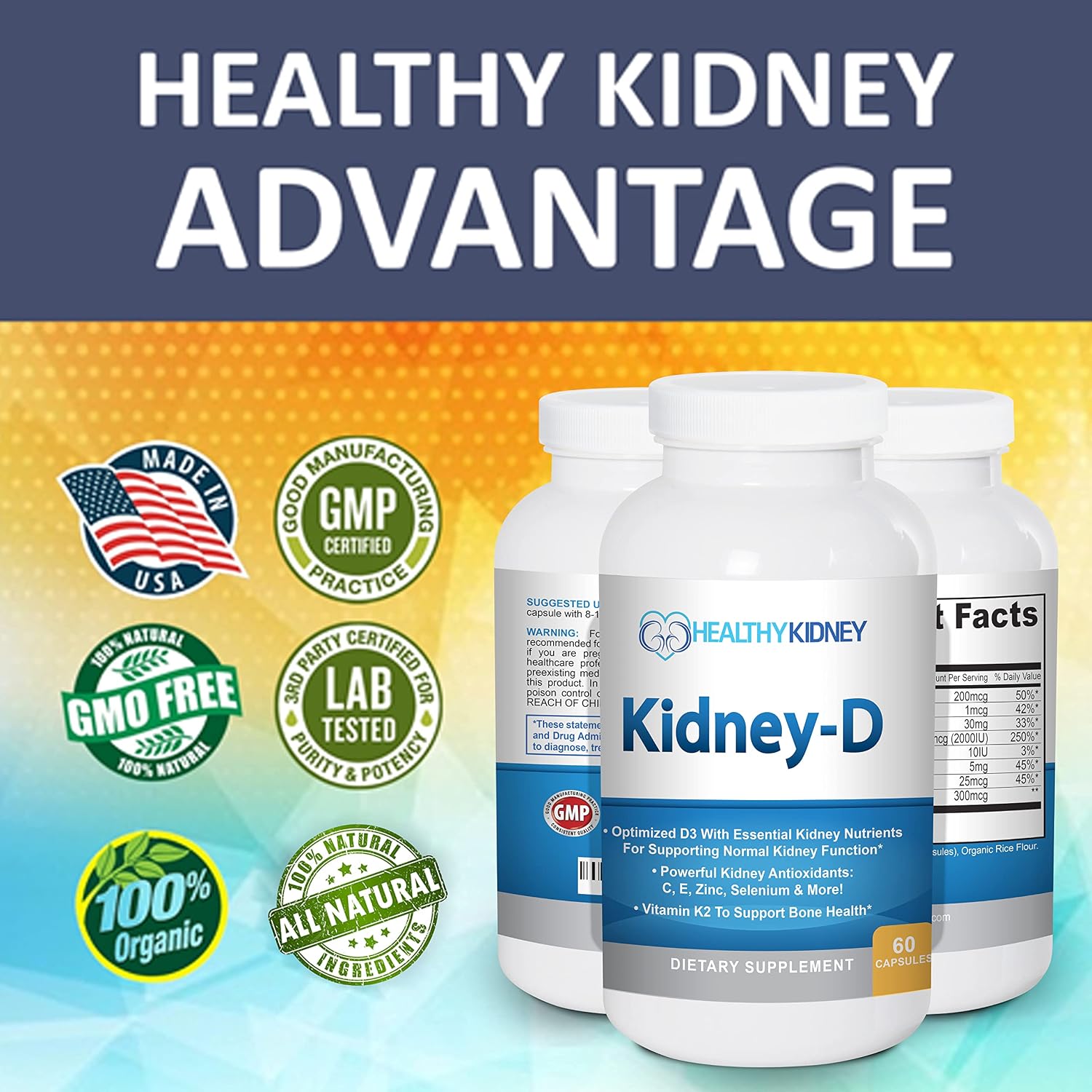 Kidney-D Supplement | Vitamin D3 with 7 Nutrients for Kidney Support - görsel 7