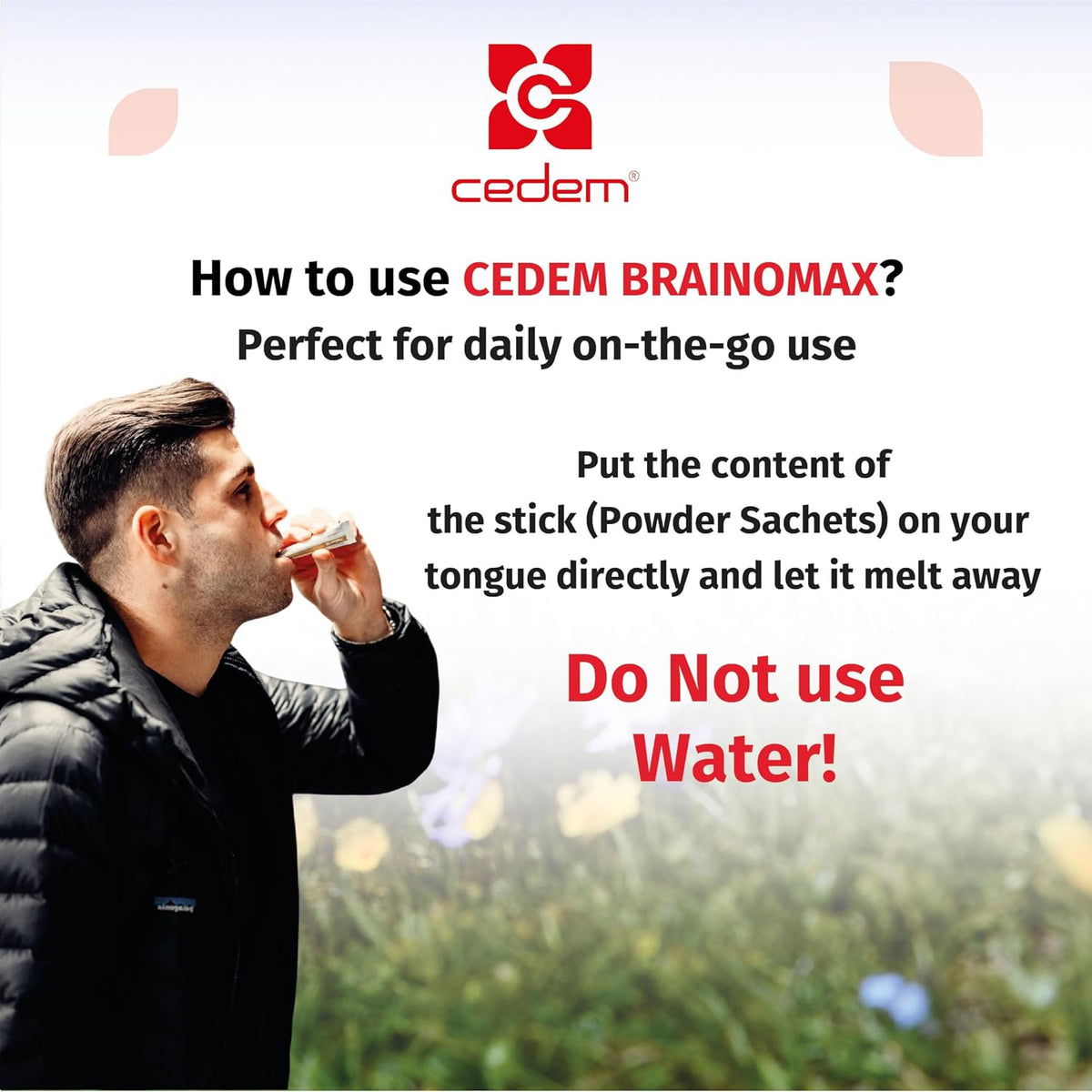 CEDEM Switzerland BRAINOMAX 20 Powder Sticks, Brain Booster Supplement, Cherry-Vanilla Flavour with Citicoline, N-Acetyl-L-Carnitine, Nootropic Brain Supplements for Memory and Focus, Cognitive Support - görsel 5