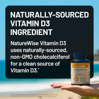 NatureWise Vitamin D3 1000 IU (25 mcg) - 360 Mini Softgels, 1-Year Supply