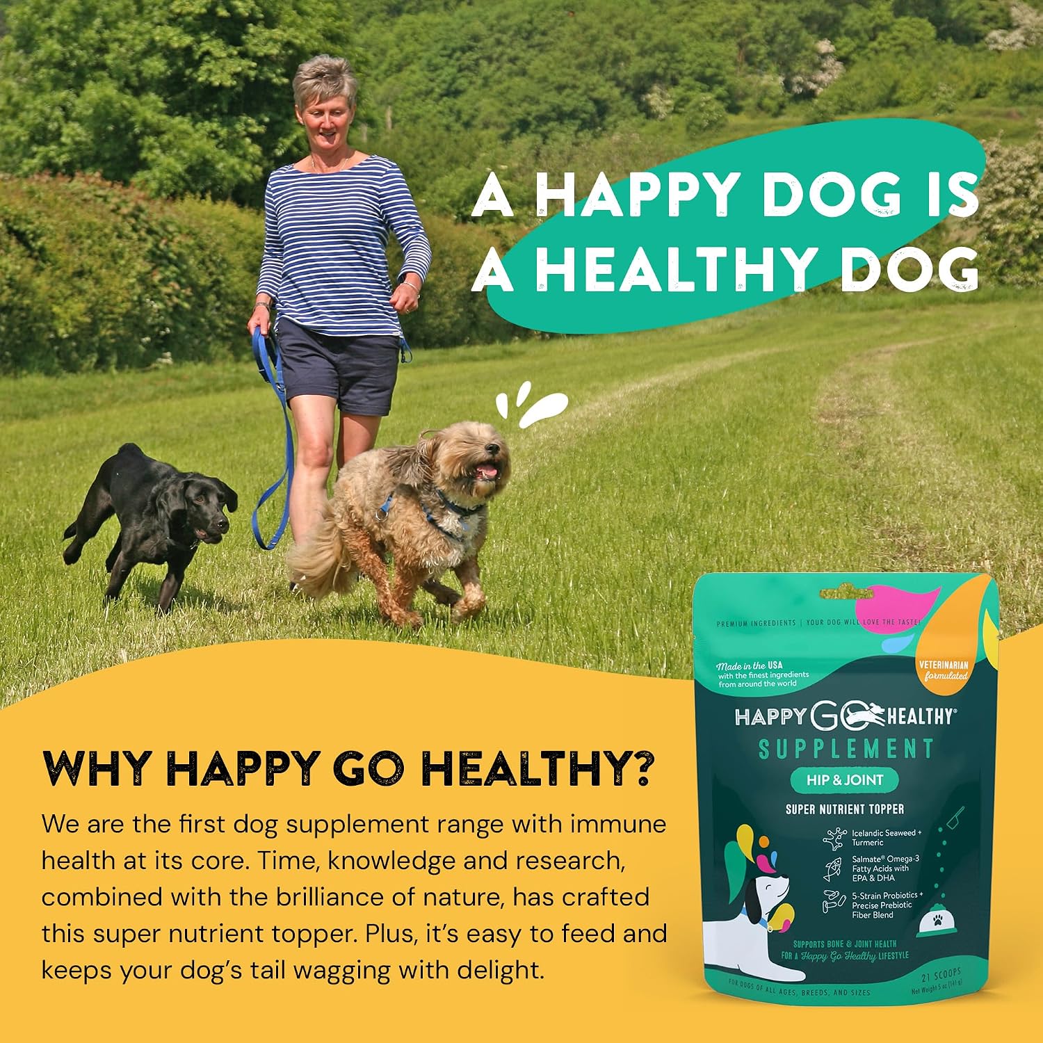 Hip and Joint Supplements for Dogs | Joint Health and Mobility Support for Recovering and Senior Dogs | Natural Ingredients, Tasty Kibble Dog Food Topper | 21 Count Pack - görsel 7