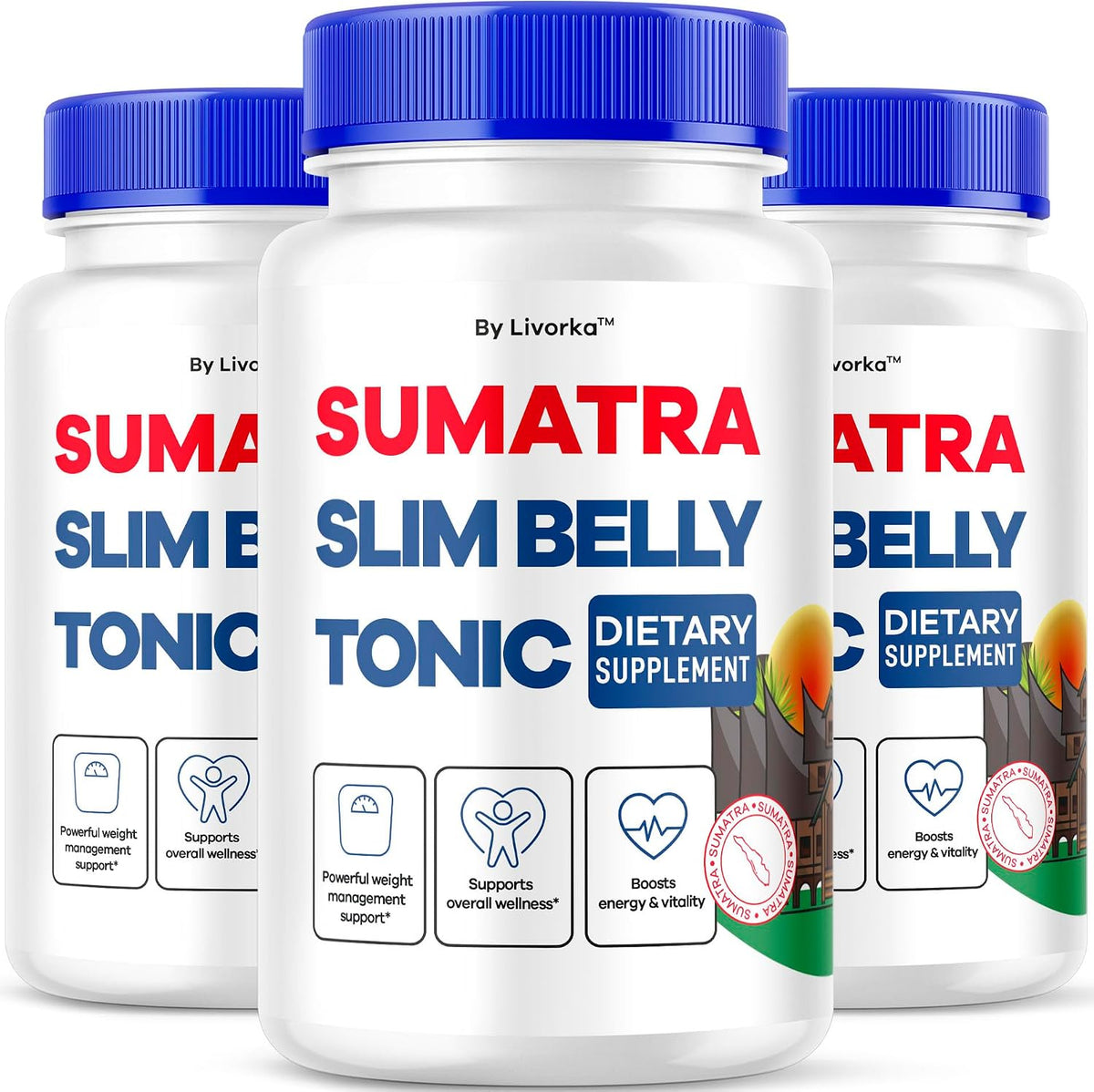 Sumatra Slim Belly Tonic – Dietary Supplement Capsules (3-Pack, 180 Count) - görsel 1