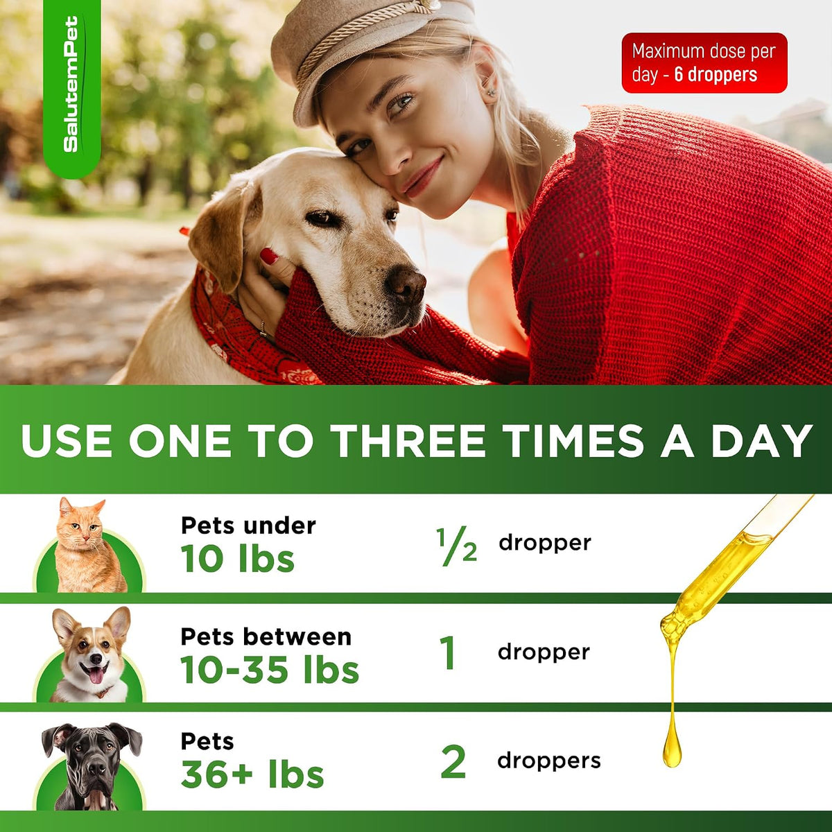 SalutemPet Liquid Multivitamin for Cats and Dogs - 10-in-1 Supplement with Vitamins C, D3, B Complex, Glucosamine, Cranberry - Beef Flavour - 60 ml - görsel 6