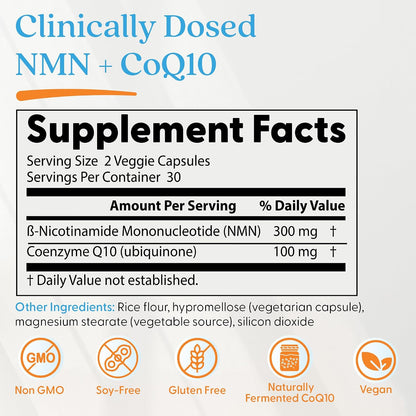 Doctor's Best NMN + CoQ10, 60 Vegan Capsules