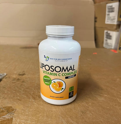 Liposomal Vitamin C 1400mg Per Serving – High Absorption Ascorbic Acid with Phosphatidylcholine, 180 Veggie Capsules (2 Pack)