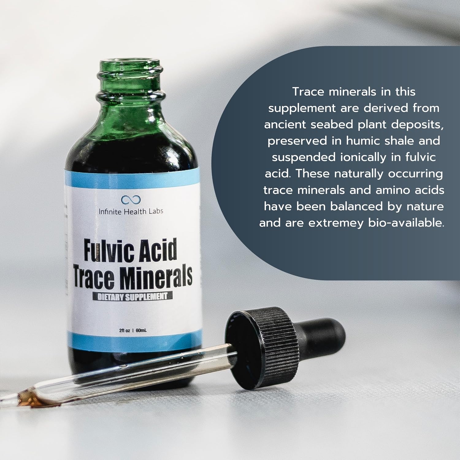 Fulvic Acid Trace Minerals Supplement - 169 Servings - Humic Acid Multimineral Electrolyte Liquid Drops - Bio-available Extract - görsel 5
