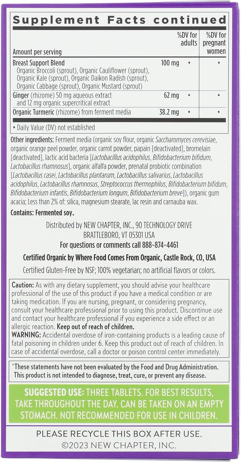 New Chapter Organic Perfect Prenatal Multivitamin, 192 Tablets - görsel 2