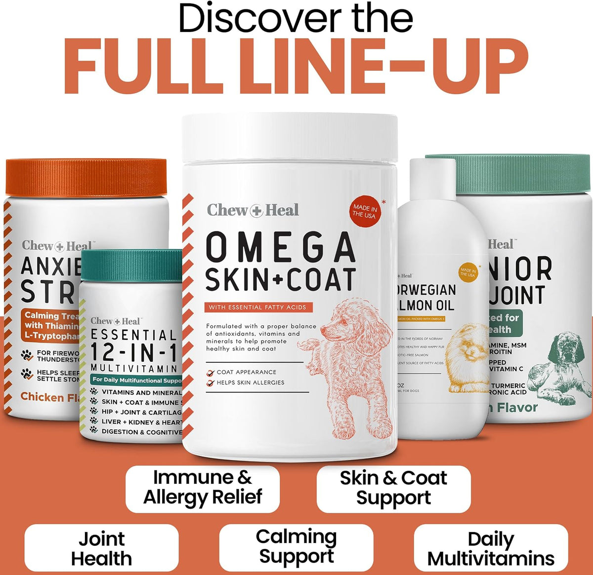 Salmon Oil for Dogs - Soft Chew Omega Treats for Skin and Coat - Fish Oil Blend of Essential Fatty Acids, Omega-3 and 6, Vitamins, Antioxidants and Minerals - Made in the USA (180 Chews, Salmon) - görsel 6
