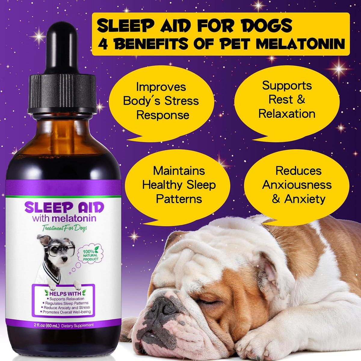 Onznoz Melatonin for Dogs - Liquid Supplement for Relaxation, Anxiety & Stress Relief - görsel 5