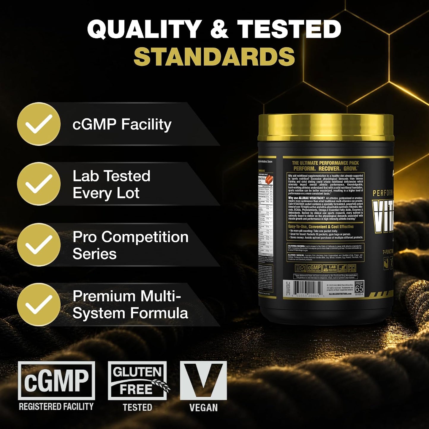 ALLMAX VITASTACK Multivitamin Sachets – 30 Daily Sachets with Omega-3, BCAAs & Enzymes - görsel 9