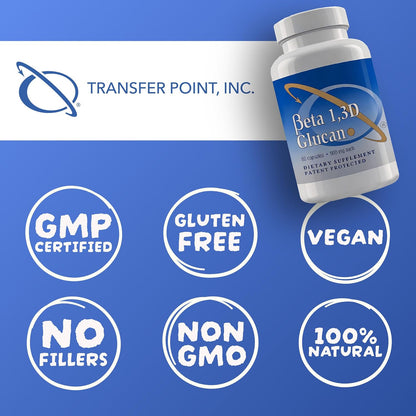 Transfer Point Beta 1,3D Glucan 500 mg, 120 Capsules (Pack of 2)