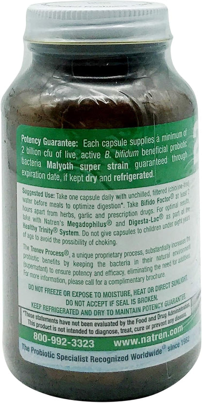 Natren Bifido Factor Dairy-Free Probiotic, 60 Capsules