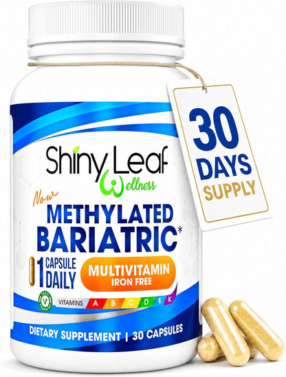 Bariatric Multivitamin Without Iron - Methylated B12 & Folate for Gastric Bypass & Sleeve Surgery | ASMBS Compliant | 1 Daily Capsule, 21 Nutrients | Made in USA, 30 Count