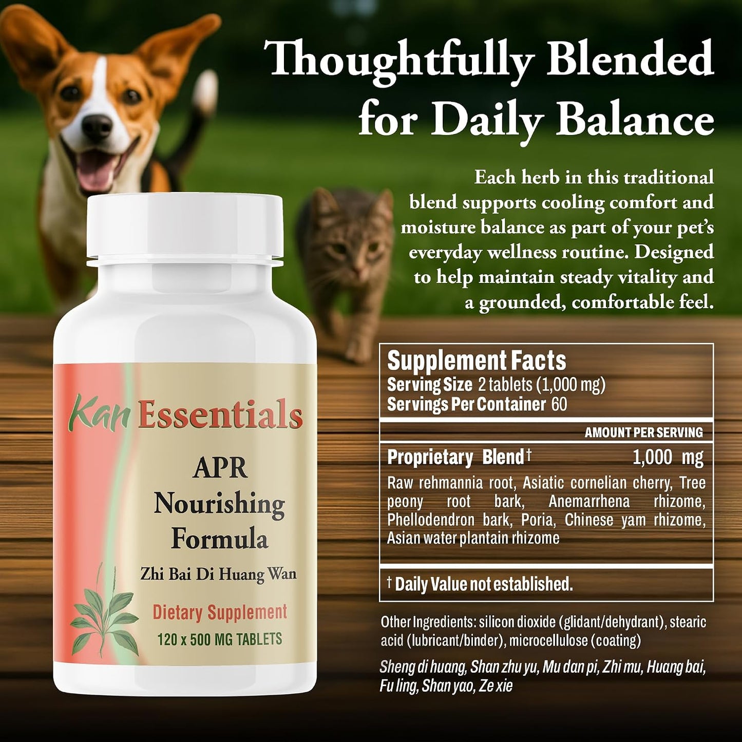 Kan Herb Company APR Nourishing Formula – Traditional Chinese Herbal Blend for Dogs and Cats, 120 Tablets - görsel 3